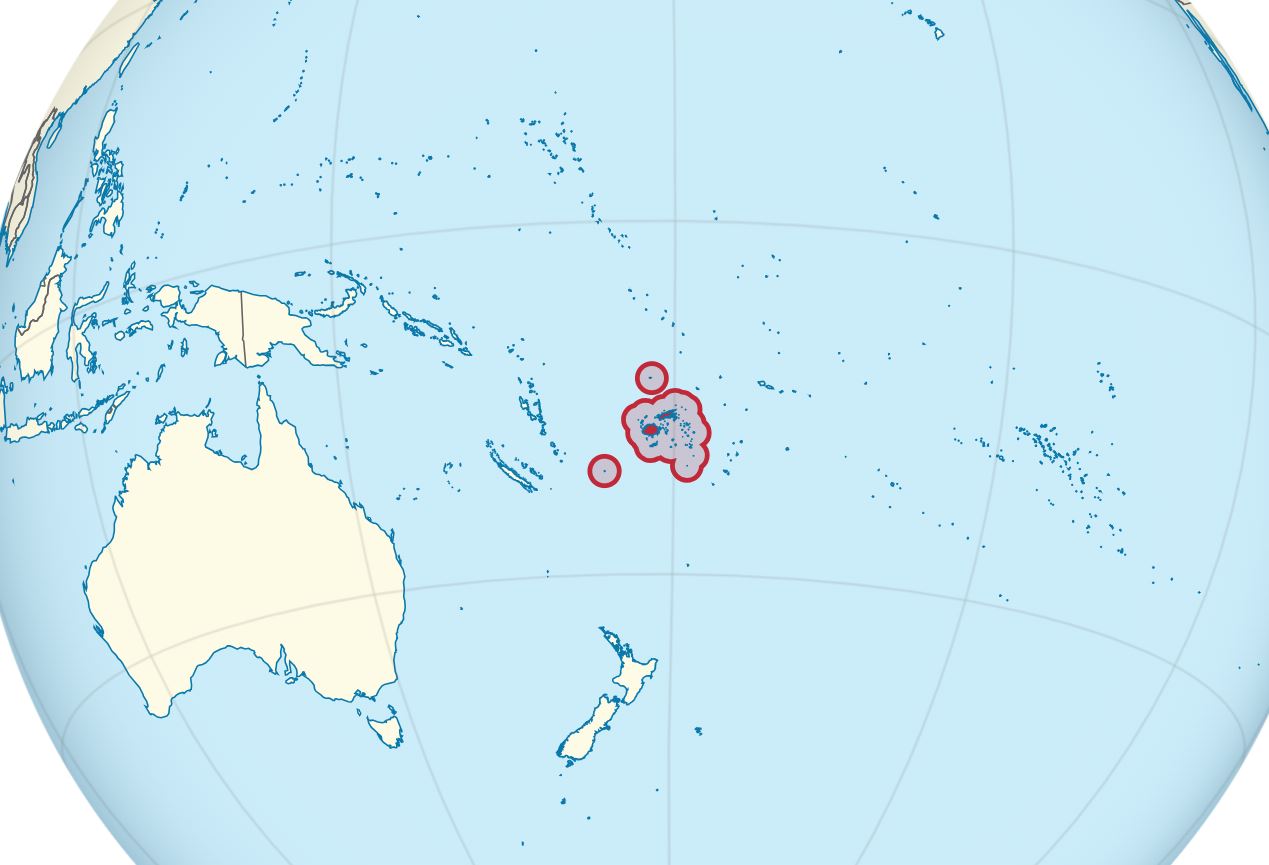 Location of Fiji in Pacific Ocean. (Credit: Wikimedia.)