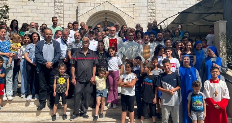 Latin Patriarch of Jerusalem visits Catholic parish in Gaza Strip